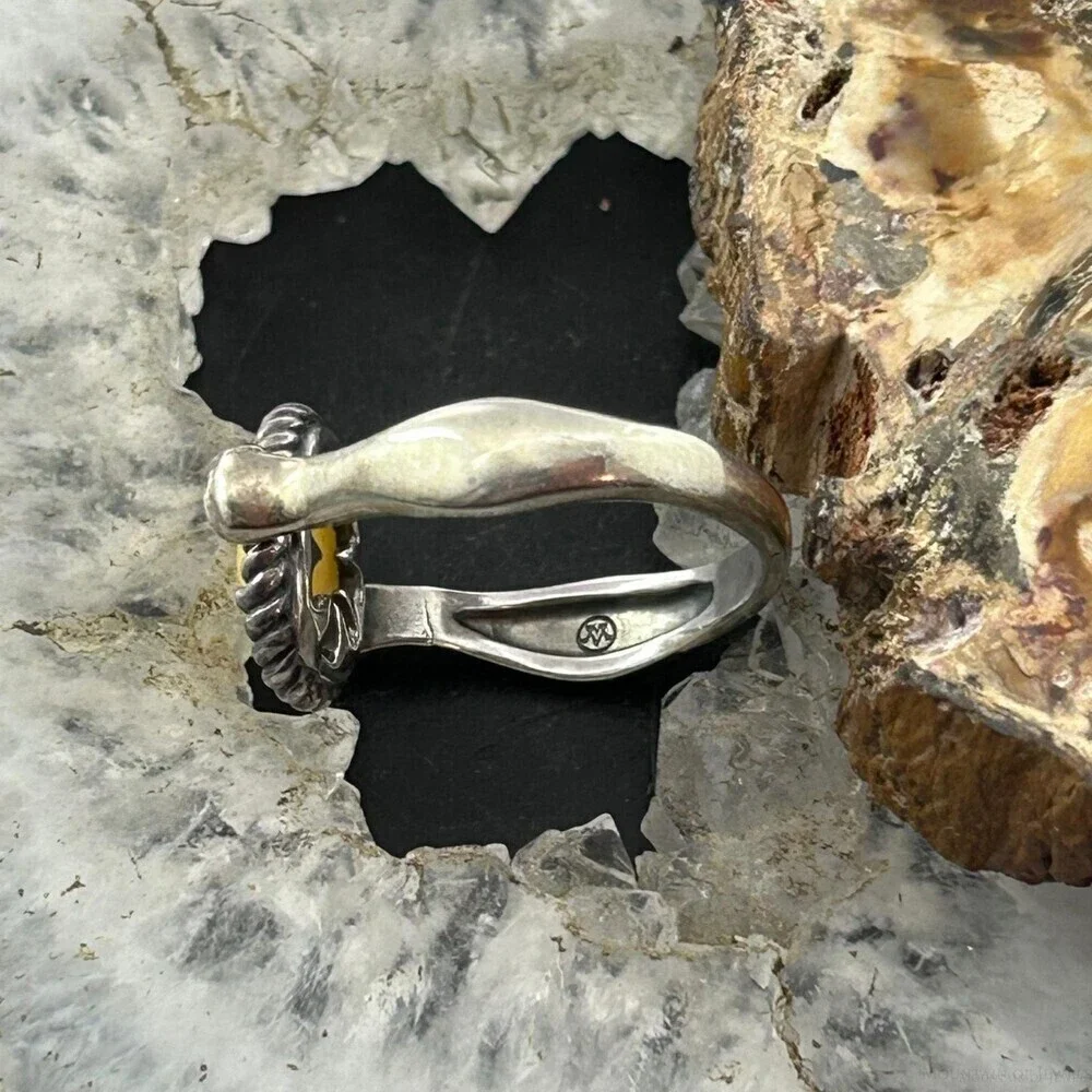 Carolyn Pollack American West Sterling Oval Yellow Jasper Reversible Ring